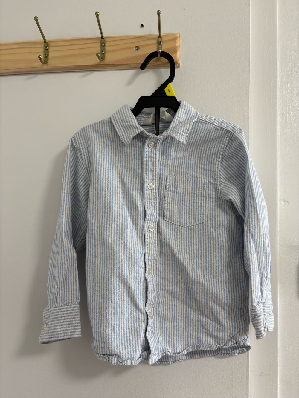 H&M Light Blue and White Striped Button-Down Shirt for Kids